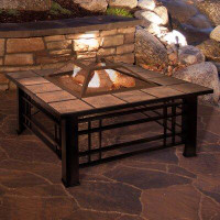 Red Barrel Studio Kully 32" W Steel Wood Burning Outdoor Fire Pit Table