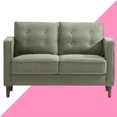 Ebern Designs Alexandros 52.75" Square Arm Loveseat in Couches & Futons