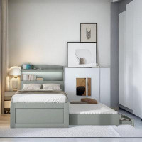 Ivy Bronx Platform Bed With Storage Led Headboard, Charging Station, Twin Size Trundle And 2 Drawers
