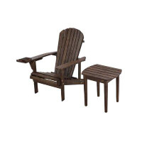 Rosecliff Heights Adirondack Chair With Phone And Cup Holder (1 Chair And 1 End Table Set)