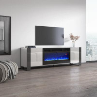 Orren Ellis Rickeisha TV Stand for TVs up to 85" with Electric Fireplace Included
