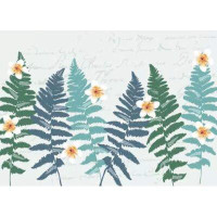 GK Wall Design Magnolias Floral Abstract Horizontal Leaves 6.25' L x 112" W Paintable Wall Mural