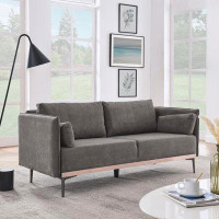 Wrought Studio 3-Seat Couch Sofa with Stainless Steel Trim and Metal Legs