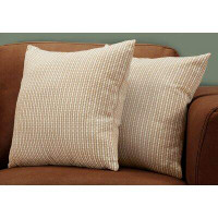 Brayden Studio Pillows, Set Of 2, 18 X 18 Square, Insert Included, Accent, Sofa, Couch, Bedroom, Polyester