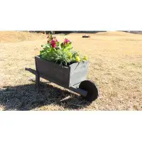 Gracie Oaks Rustic Wheelbarrow Planter