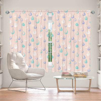 East Urban Home Lined Window Curtains 2-panel Set for Window Size Metka Hiti Weather Report Raindrops