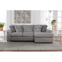 Latitude Run® Cotterell 2-piece Chaise Sectional Couch, Charcoal Grey