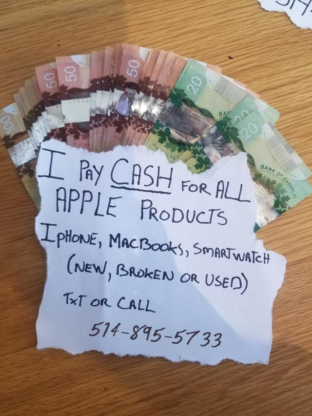 Buying ALL iPhones Cash On the Spot in Cell Phones in Greater Montréal