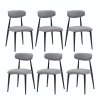 Corrigan Studio (set Of 6) Dining Chairs, Upholstered Chairs With Metal Legs For Kitchen Dining Room,grey