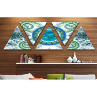 Made in Canada - East Urban Home 'Blue Psychedelic Relaxing Art' Graphic Art Print Multi-Piece Image on Wrapped Canvas