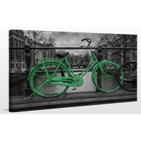 Made in Canada - Picture Perfect International 'Amsterdam Green Bike' Photographic Print on Wrapped Canvas