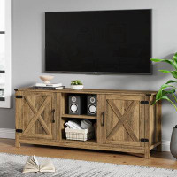 Gracie Oaks Farmhouse TV Stand For 65 Inch TV, Entertainment Centre With Storage,Media Console Cabinets