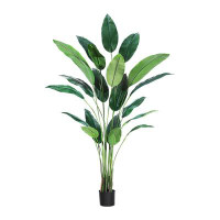 Primrue Artificial Bird Of Paradise Plant 7FT(84In) Fake Palm Tree 2Pack