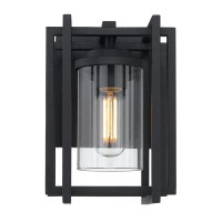 Gracie Oaks Isiah Natural Black 1 - Bulb 11.25" H Outdoor Wall Lantern