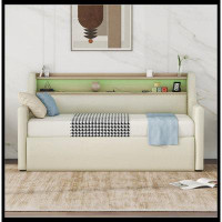 Red Barrel Studio Daybed with Hydraulic Storage, Upholstered Daybed with Lift Up Storage