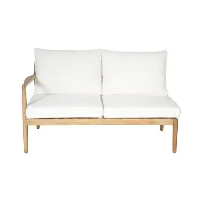 George Oliver Launie Outdoor Upholstered Sectional, Beige, Right Arm Facing