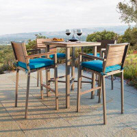 Joss & Main Abby Square 4 - Person 31.1" Long Bar Height Dining Set with Cushions