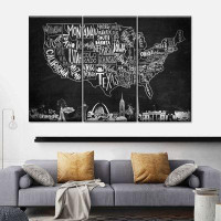 Elephant Stock United States Map Multi Piece Canvas Print
