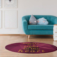 East Urban Home Faux Gemstone Beauty Inspirational Quote Poly Chenille Rug
