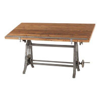 Williston Forge Hackett Solid Wood Height Adjustable Drafting Table