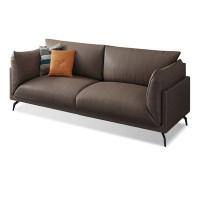 MABOLUS 84.65" coffee Genuine Leather Standard Sofa cushion couch