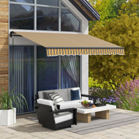 Sunshade Awning 116.1" L x 97.2" W Yellow and Grey