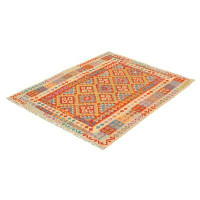 Isabelline One-of-a-Kind Hand-Knotted New Age 4'11" X 6'6" Wool Area Rug in Orange, Red