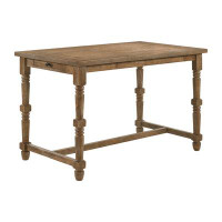 Gracie Oaks Counter Height Table, Weathered Oak Finish