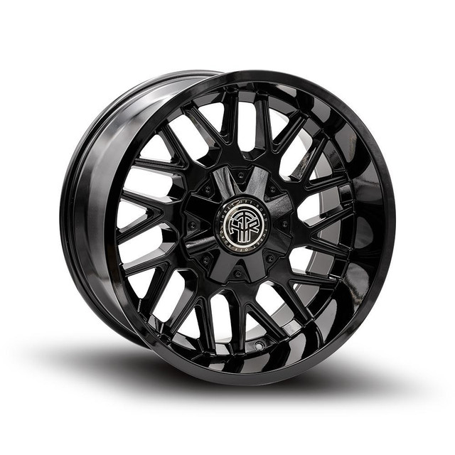 20x10 Thret Offroad Revolver 803 gloss black wheels for Ford, GMC, Chevy in Tires & Rims in Alberta - Image 3