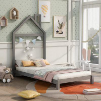 Harper Orchard Wood Platform Bed with House-shaped Headboard