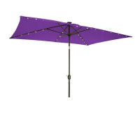 Arlmont & Co. Lorain 10' x 6.5' Rectangular Lighted Market Umbrella