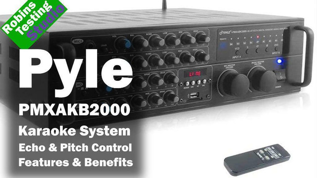 PYLE PMXAKB2000 2000 Watt Bluetooth Stereo Mixer Karaoke Amplifier, Microphone inputs, Mic-Talkover (QC) in Performance & DJ Equipment in Québec