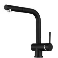 Lenova Kitchen Faucet - Pull out Spray Head in Matte Black or Brushed Nickel (Solid Brass Construction w Ceramic Valve)