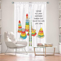 East Urban Home Lined Window Curtains 2-panel Set for Window Size 40" x 61" Marley Ungaro Toys Stacking Rings Dreams