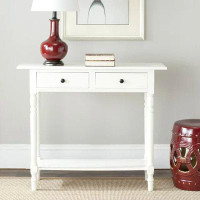 Charlton Home Charlton Home® Rosemary 2-Drawer Console Table Distressed Cream