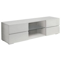 Ivy Bronx Galvin 4-drawer TV Console Glossy White