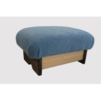Loon Peak Padded Foot Stool, 7” Tall, Chic Stain, Himalayan Blue