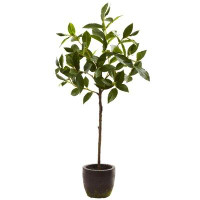 Charlton Home 29" Artificial Ficus Tree in Planter