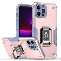 iPhone 15 / 14 / 13 OPTIMUM Magnetic Ring Stand Hybrid Case Cover - Rose Gold