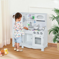 LARGE KIDS KITCHEN PLAYSET WITH TELEPHONE, WATER DISPENSER SIMULATION COOKING SET