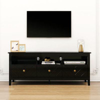 House of Hampton 3 Drawer TV Stand with Storage, Media Console for Living Room
