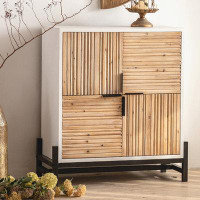 Hokku Designs 34.25" Burlywood Rectangular Solid + Manufactured Wood Accent Cabinet