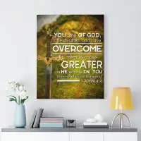Trinx Scripture Canvas You Are Of God 1 John 4:4 Christian Wall Art Bible Verse Print Ready To Hang-1138859