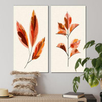 Winston Porter Colourful Solhouette Of Autumn Plants I - Traditional Art Set Of 2 Pieces