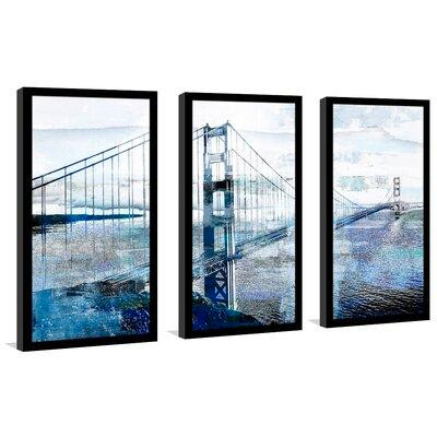 Made in Canada - Latitude Run® Golden Gate Bridge 1' Framed Graphic Art on Canvas Print on Canvas Multi-Piece Image on A in Arts & Collectibles