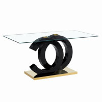 Ivy Bronx Large Modern Minimalist Rectangular Glass Dining Table, Suitable For 6-8 People, Equipped With 0.39 "Tempered