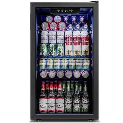 Simzlife Simzlife 126 Cans 3.2 Cubic Feet Freestanding/Built-in Beverage Refrigerator with Glass Door