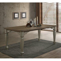 Ophelia & Co. Remus Antique Grey and Dark Oak Finished Wood Dining Table
