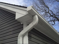 Leaking gutters getting to you? Have us Install New 5 Continuous Eavestroughing, Soffit & Fascia or Siding