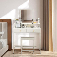 Latitude Run® Vanity Set With Detachable Mirror, Makeup Vanity Dressing Table For Bedroom, Dresser Desk Writing Desk Wit
